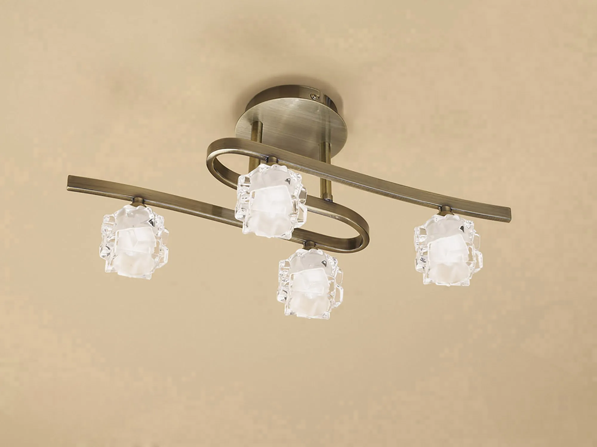 Ice Antique Brass Ceiling Lights Mantra Semi Flush Fittings